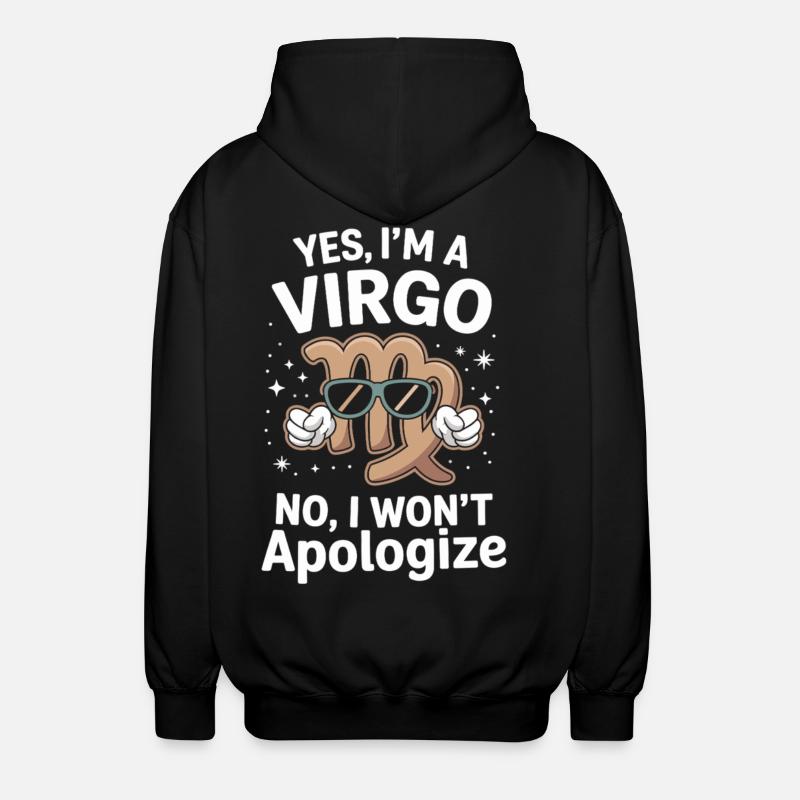 Virgo Zodiac Statement Shirt - Unisex Hooded Jacket - black