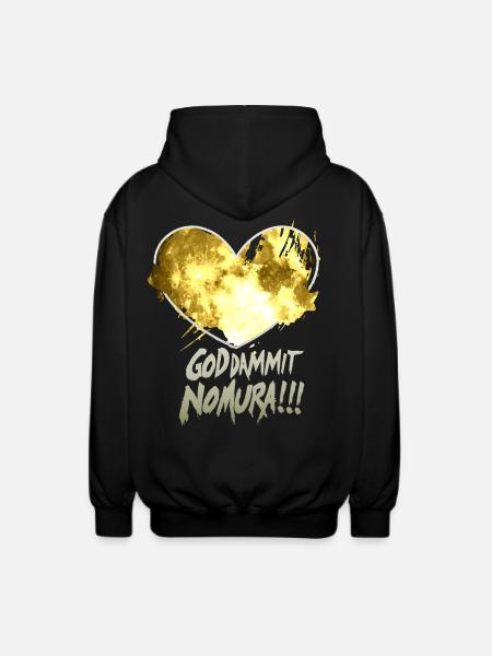 Goddammit Nomura – Golden Heart Design - Unisex Hooded Jacket - black