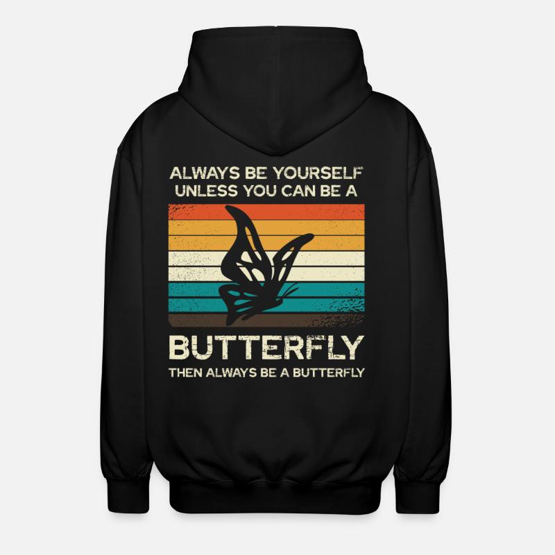 Soyez toujours vous-mĂŞme Papillon - Veste Ă capuche unisexe - noir