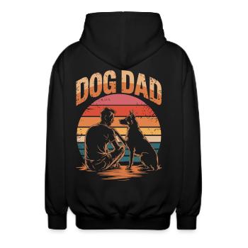 Stolzer Hundepapa - Dog Dad fürs Leben - Unisex Kapuzenjacke - Schwarz - Hinten - AI Model Male 185 light (185cm)