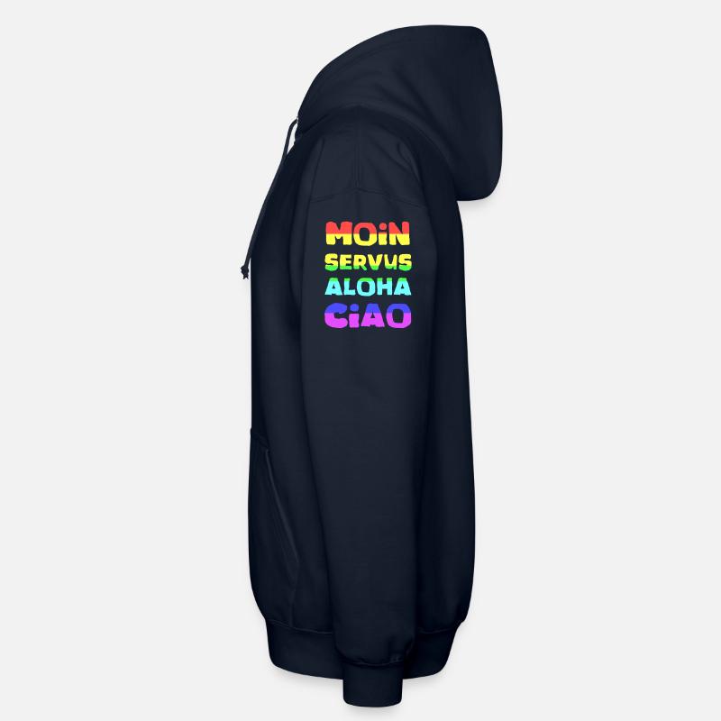Lettrage arc-en-ciel Aloha Ciao - Veste à capuche unisexe - marine