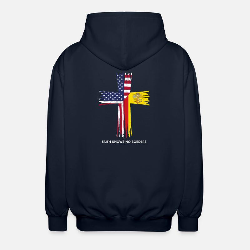 Drapeau américain et du Vatican - Veste à capuche unisexe - marine
