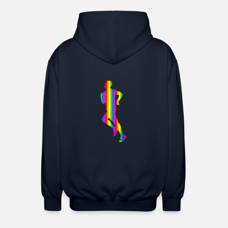 Bunter Läufer Regenbogen - Unisex Kapuzenjacke - Navy