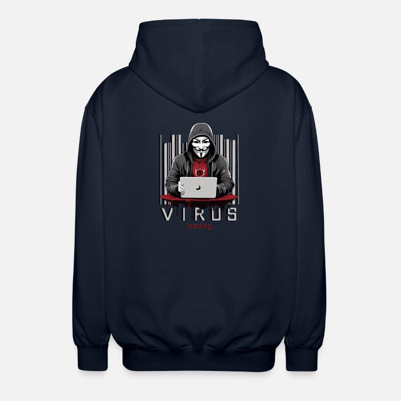 Anonymous Hacker - Unisex Hooded Jacket - navy