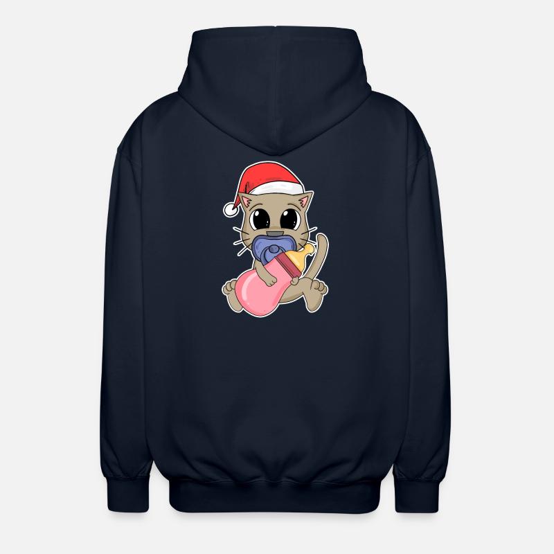 Chat Bébé Noël - Veste à capuche unisexe - marine