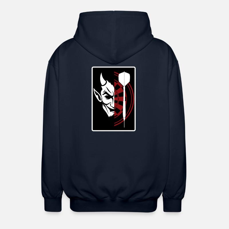 Darts, Bullseye, Dartboard and devil. - Unisex Kapuzenjacke - Navy