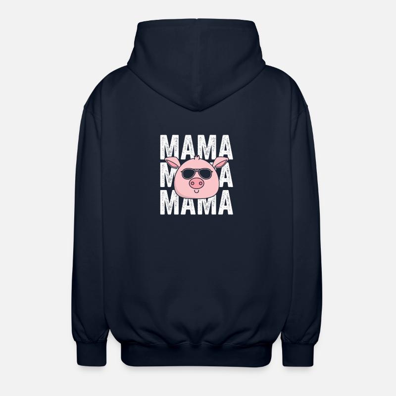 Mama Mutter Schwein - Unisex Kapuzenjacke - Navy