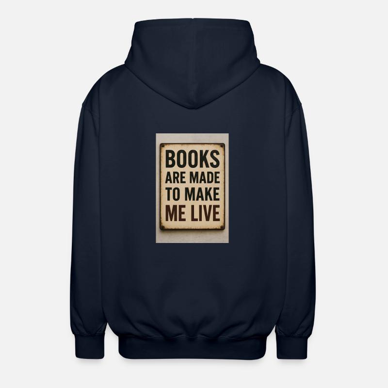 Books keep me alive - Unisex Hooded Jacket - navy