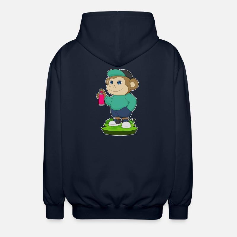 Spray de peintre singe - Veste à capuche unisexe - marine