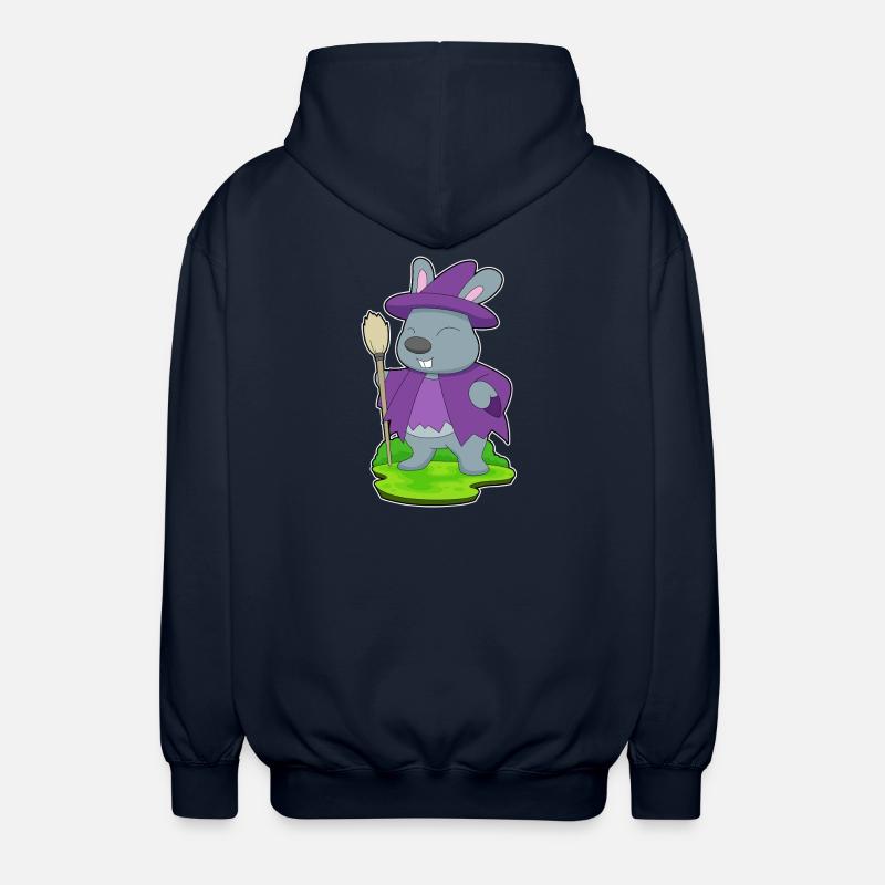 Bunny Halloween Witch - Unisex Hooded Jacket - navy