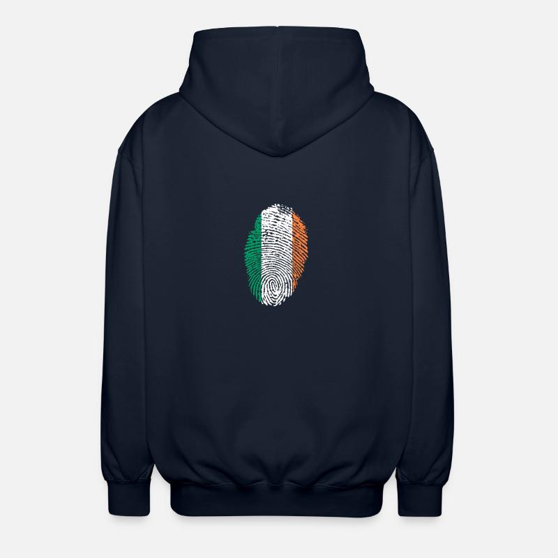 empreintes digitales j'aime Irlande - Veste à capuche unisexe - marine