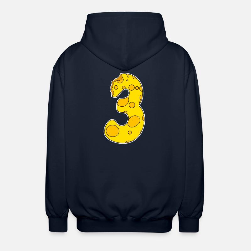 Number 3 - Three - Third - Unisex Hooded Jacket - navy