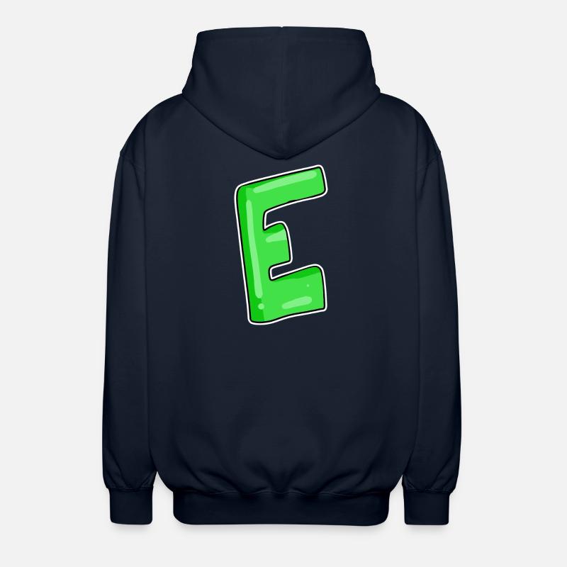 Buchstabe E Anfangsbuchstabe - Unisex Kapuzenjacke - Navy