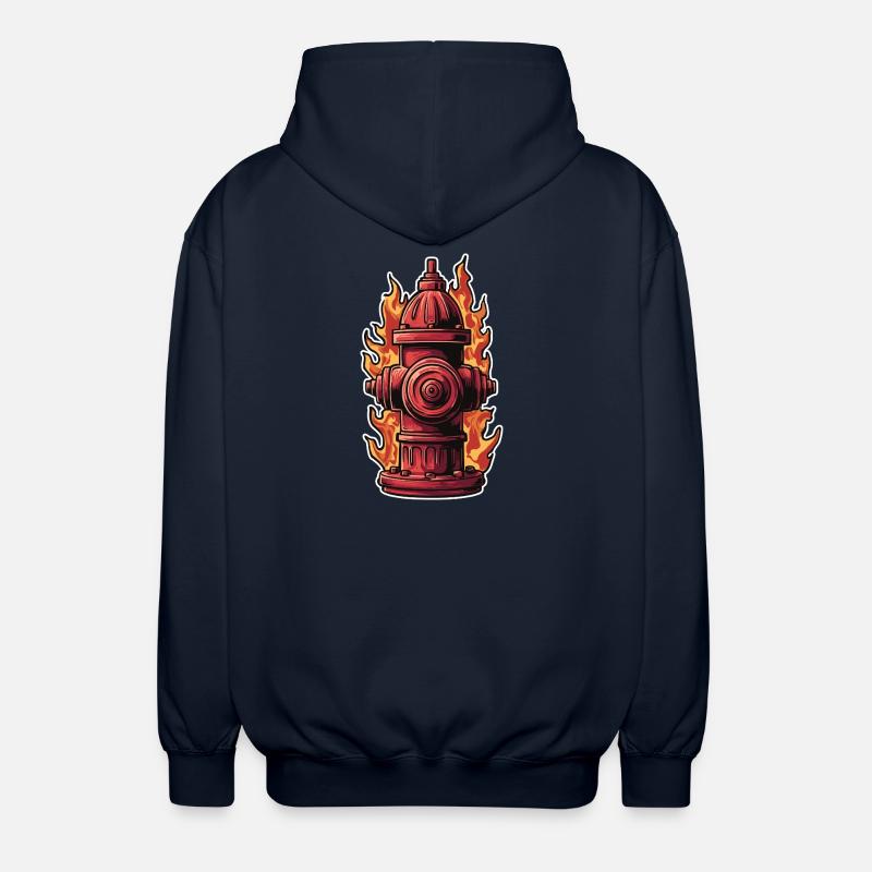 Fire Brigade Dad T-Shirt Gift Fire Brigade Fire Hydrant - Unisex Hooded Jacket - navy