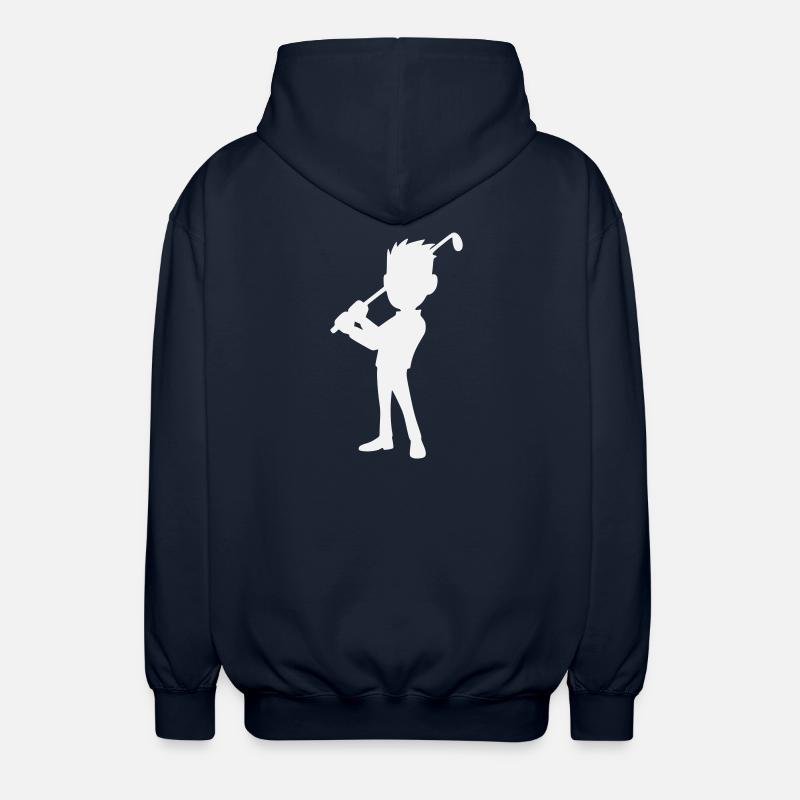 Golf Design, Golfer Silhouette - Unisex Hooded Jacket - navy