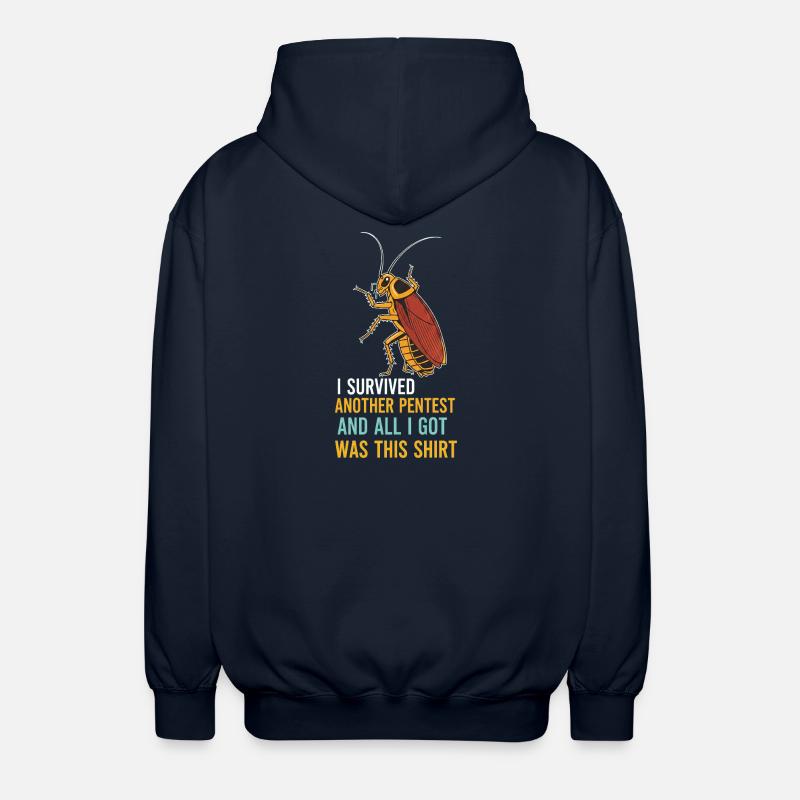 I Survived Another Pentest Cockroach - Unisex Hooded Jacket - navy