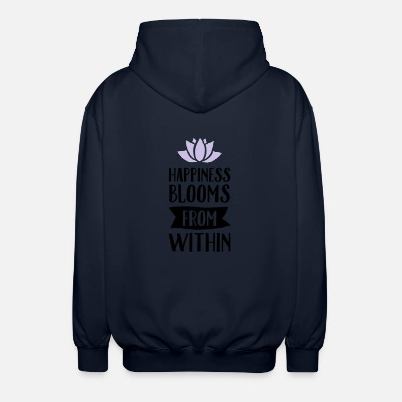 Happiness Blooms From Within - Unisex Hooded Jacket - navy