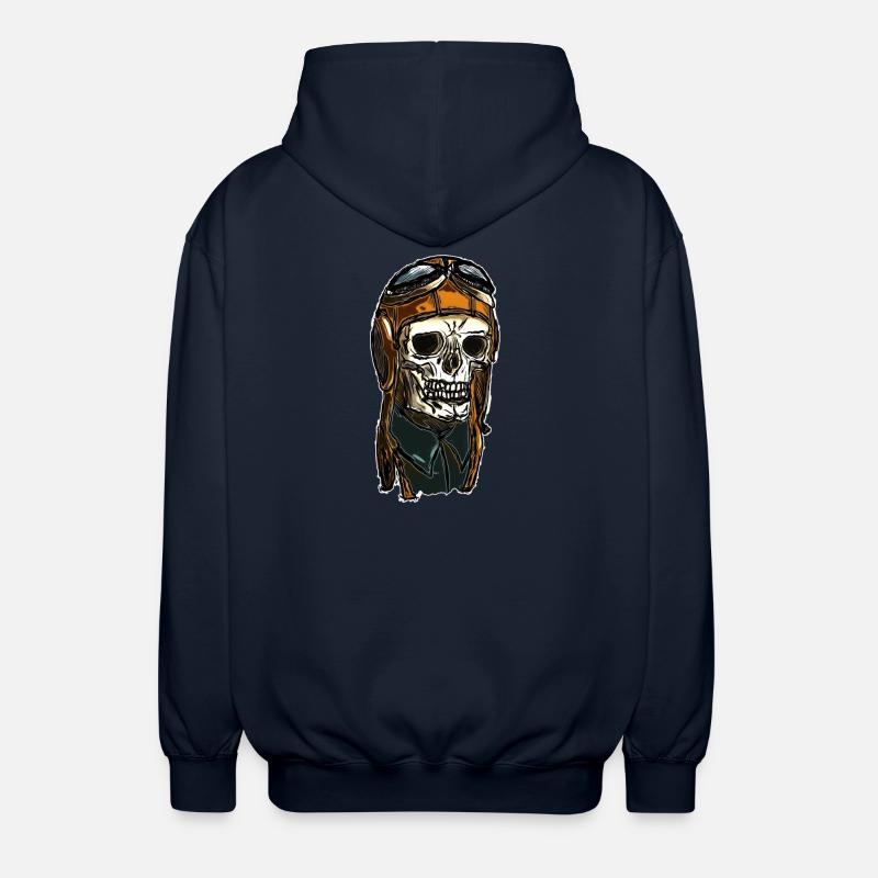 Skull mit Helmkappe - Unisex Kapuzenjacke - Navy