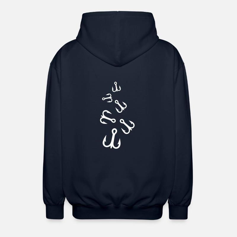Perçage d’hameçon de pêche - Veste à capuche unisexe - marine