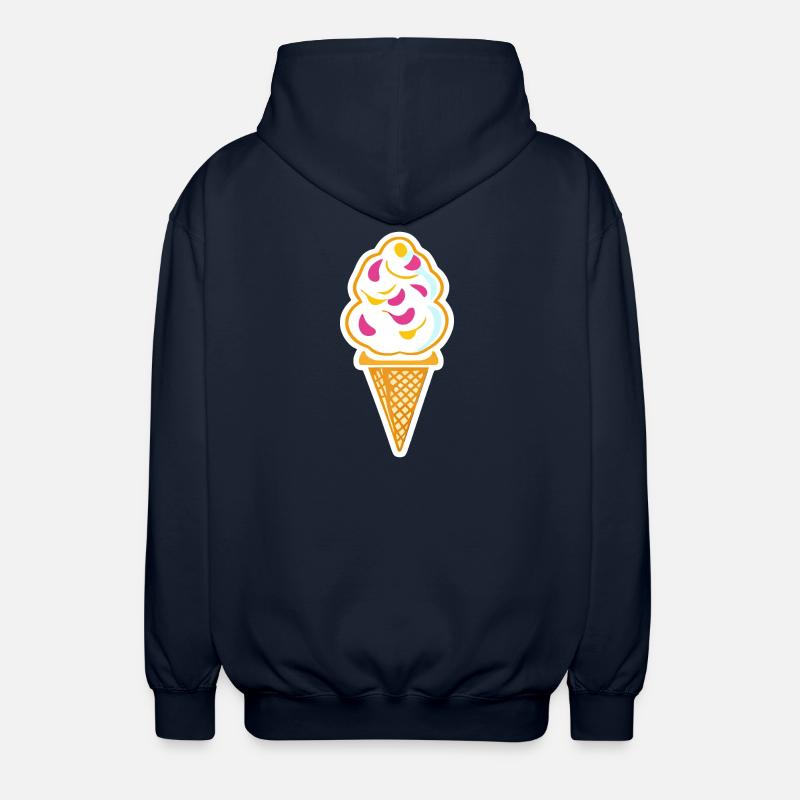 Eis, Eiscreme - Unisex Kapuzenjacke - Navy