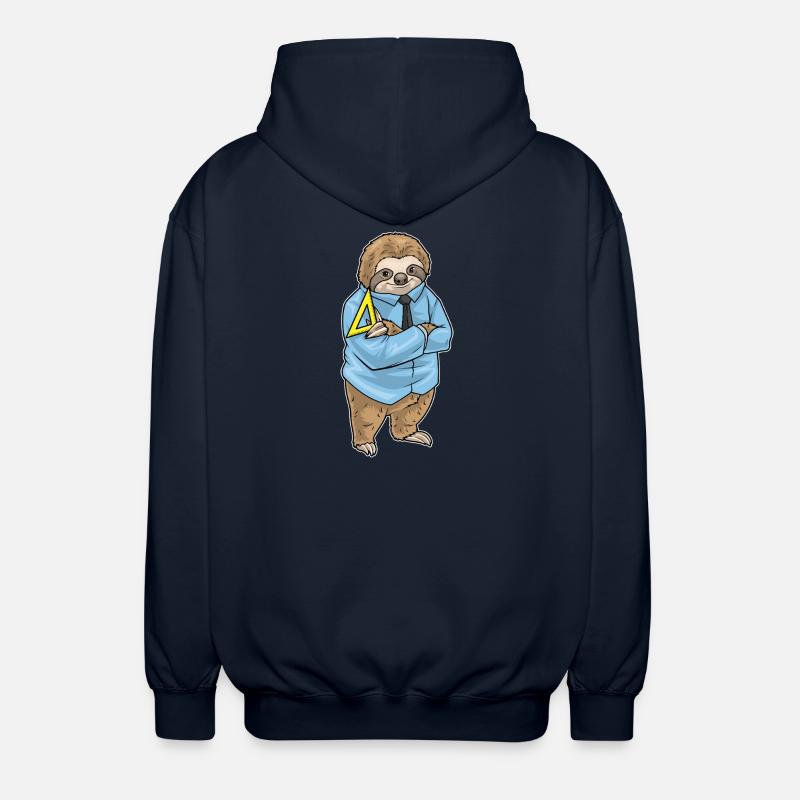 Sloth Math Teacher Triangle - Unisex Hooded Jacket - navy