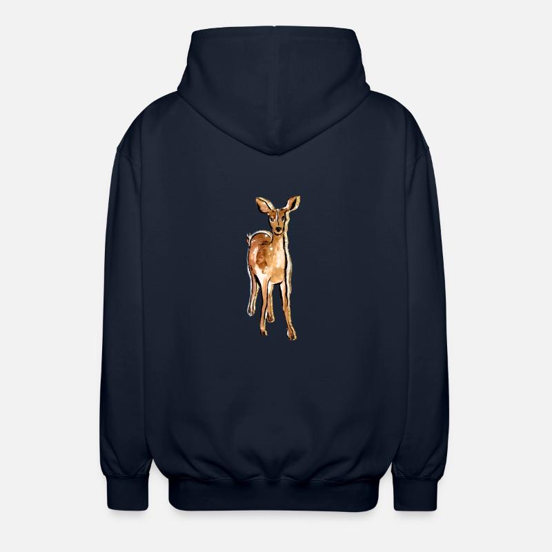 Nette Hand gezeichnete Rotwild - Unisex Kapuzenjacke - Navy