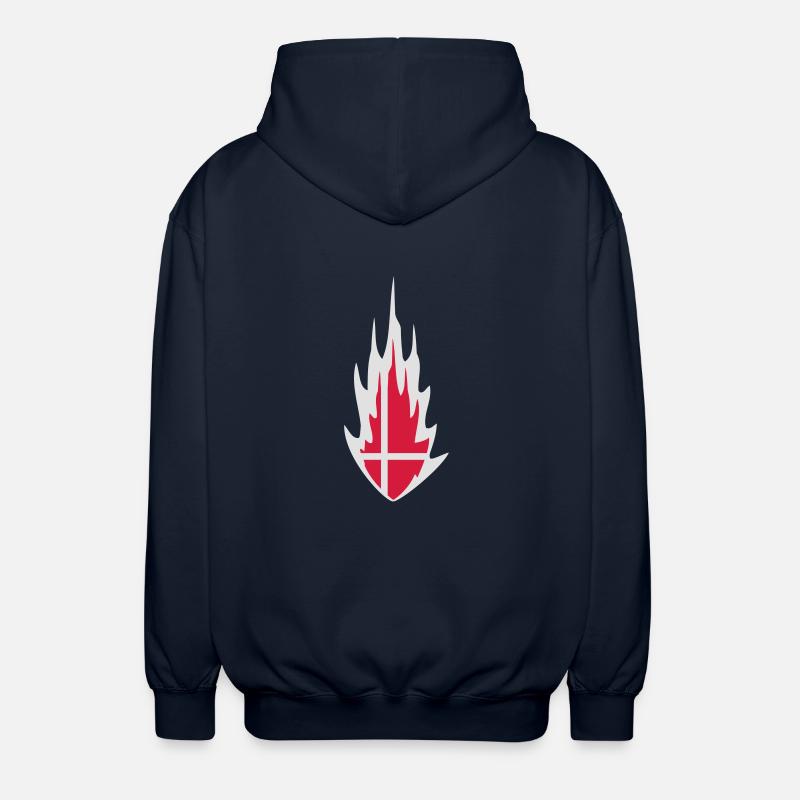 Denmark Danmark Fire Flame Design - Veste à capuche unisexe - marine