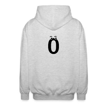 Number Zero 0 Kids Birthday Learn Math - Unisex Hooded Jacket - light heather grey - Back - AI Model Male 185 light (185cm)