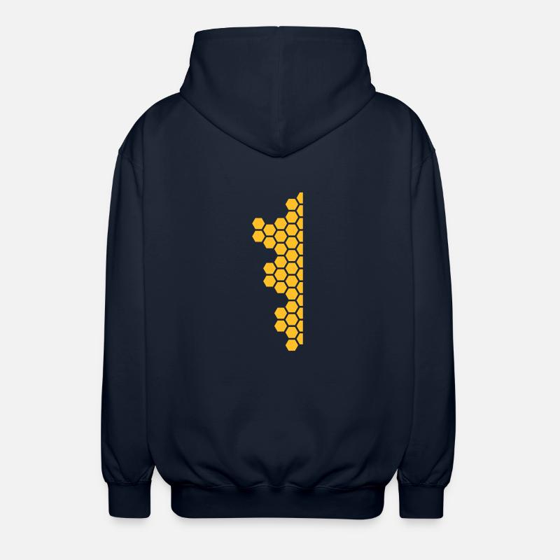 Honeycombs Pattern - Unisex Hooded Jacket - navy