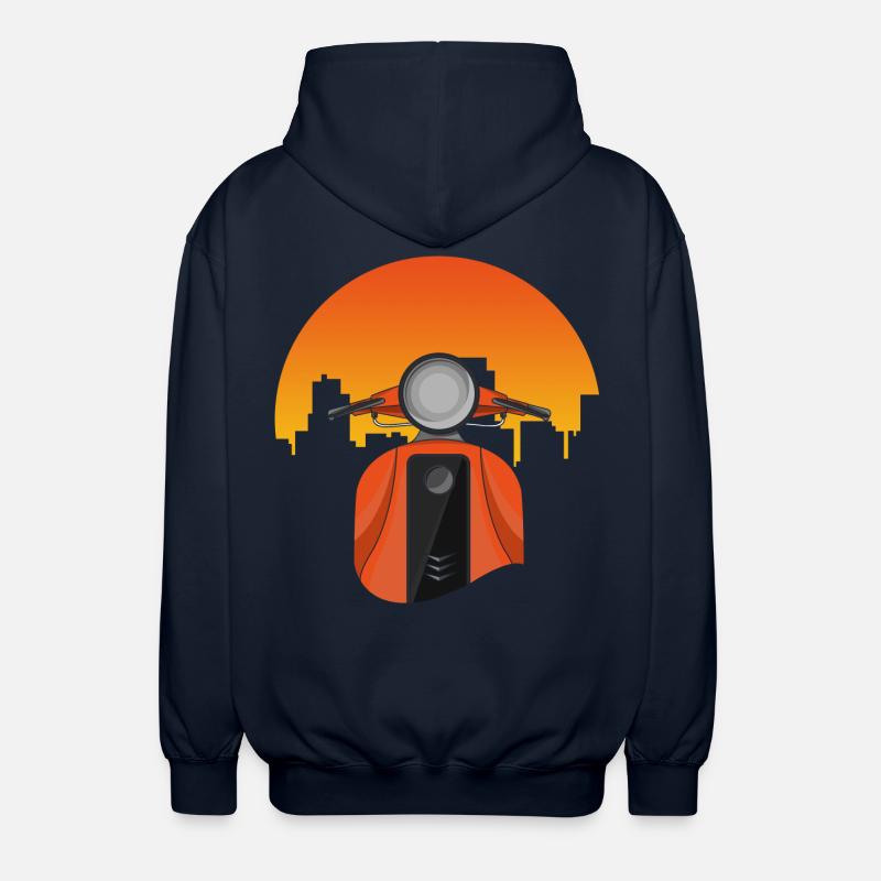 Cyclomoteur avec maisons - Veste à capuche unisexe - marine
