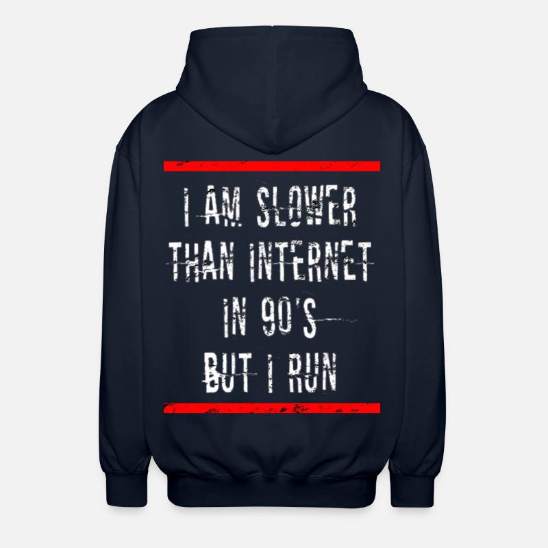 Slow Runner Running Run Gift - Unisex Hooded Jacket - navy
