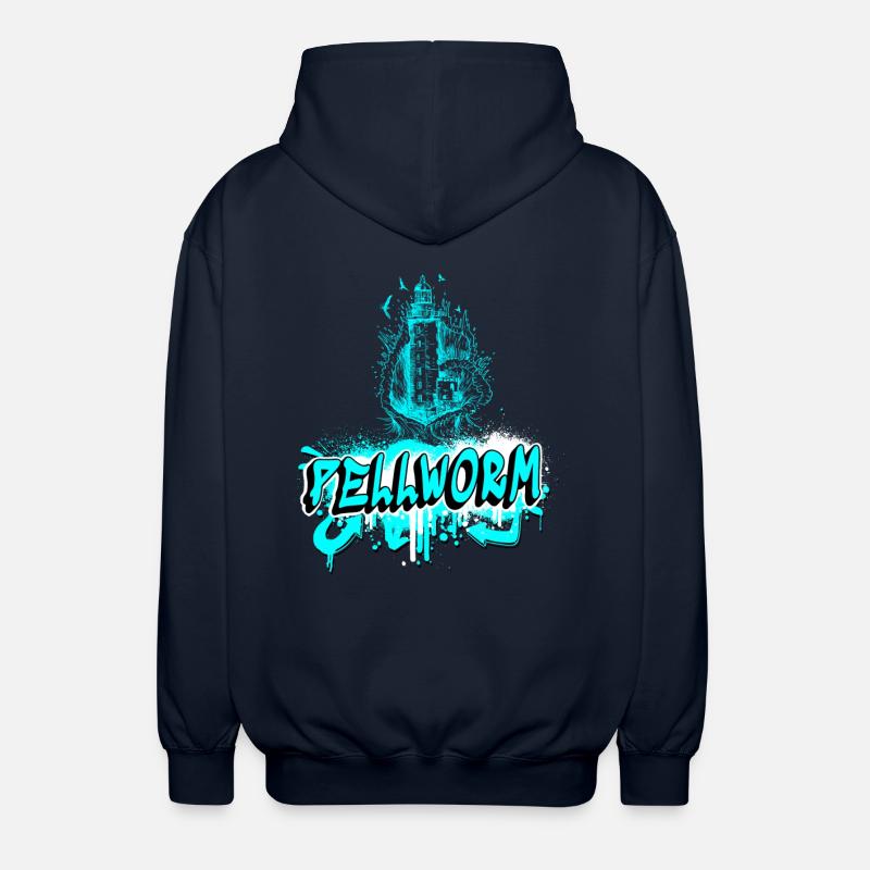 Pellworm lighthouse graffiti design - Unisex Hooded Jacket - navy