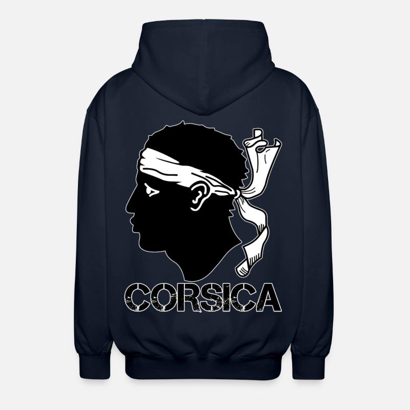 Corsica Drapeau Tête de Maure - Veste à capuche unisexe - marine