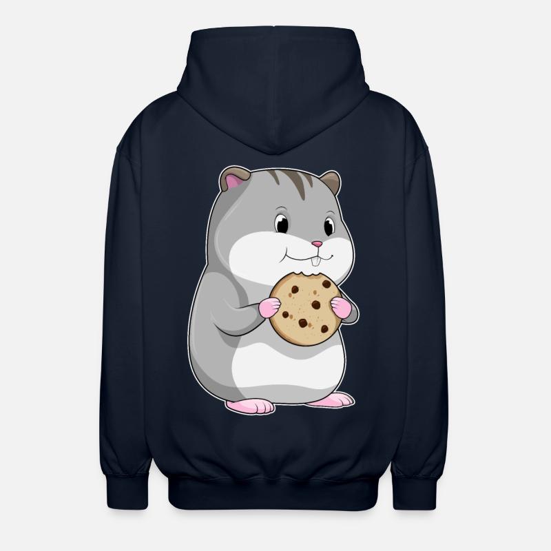 Hamster avec biscuit - Veste à capuche unisexe - marine