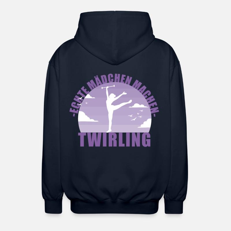 Echte Mädchen machen Twirling - Unisex Kapuzenjacke - Navy