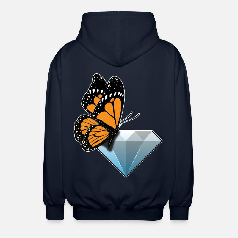 Diamant papillon - Veste à capuche unisexe - marine