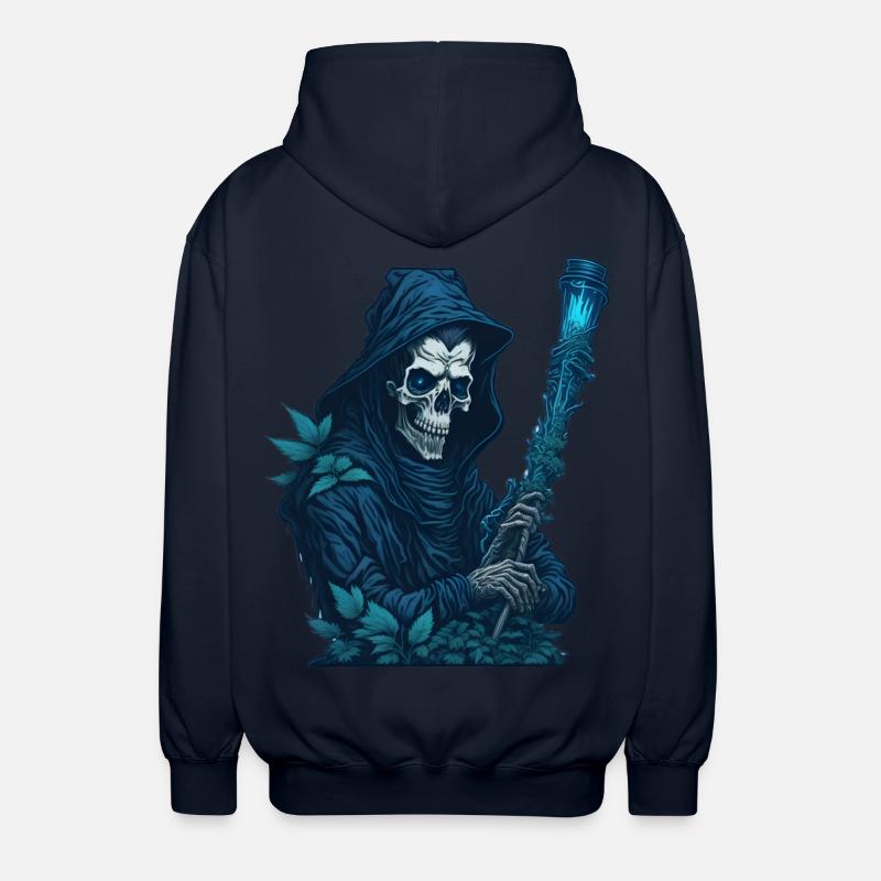 Faucheuse avec pipe d’herbe - Veste à capuche unisexe - marine