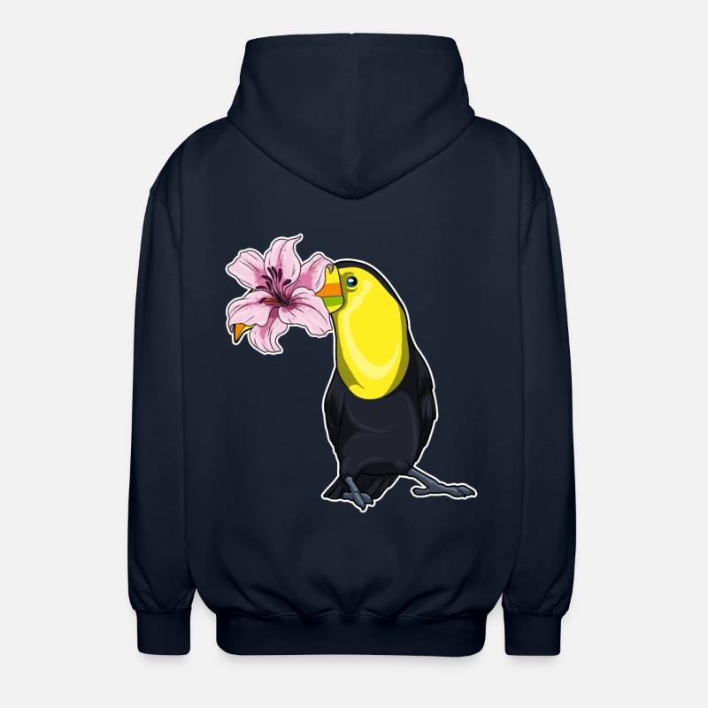 Toucan Fleurs de lys - Veste à capuche unisexe - marine