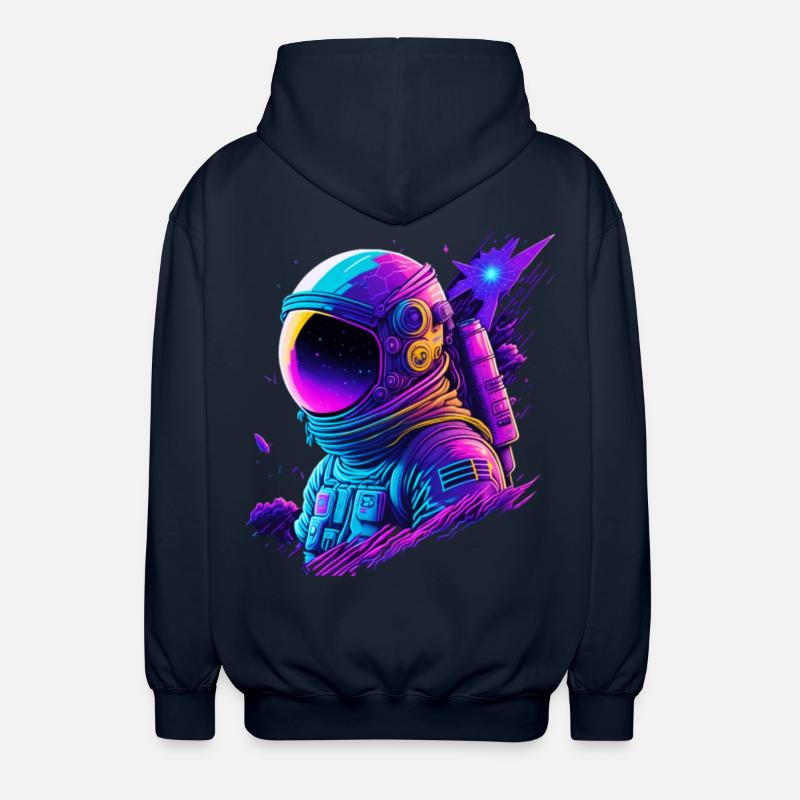 Synthwave Astronaut Space Explorer - Unisex Kapuzenjacke - Navy