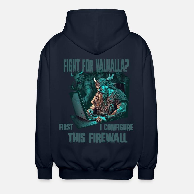 Firewall first Wikinger programmierer - Unisex Kapuzenjacke - Navy