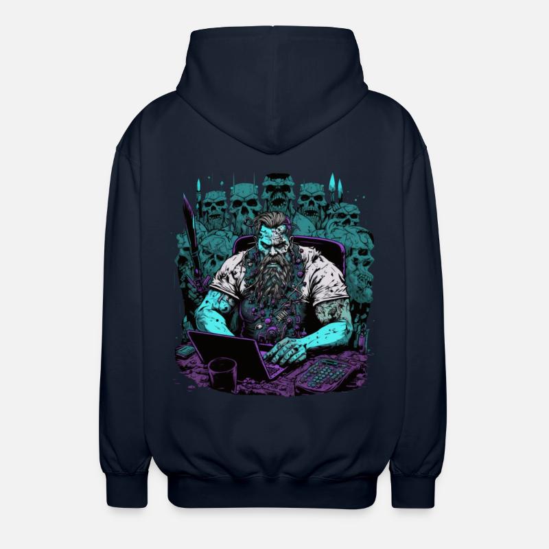 Admin Wiking programmiert Computer - Unisex Kapuzenjacke - Navy