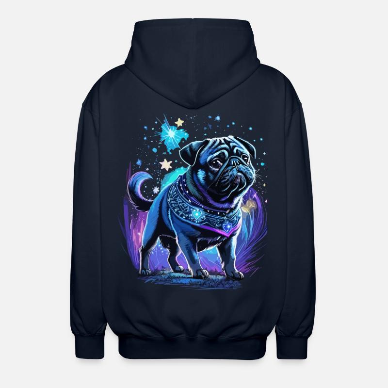 Mitternachtszauber Mops Hund - Unisex Kapuzenjacke - Navy