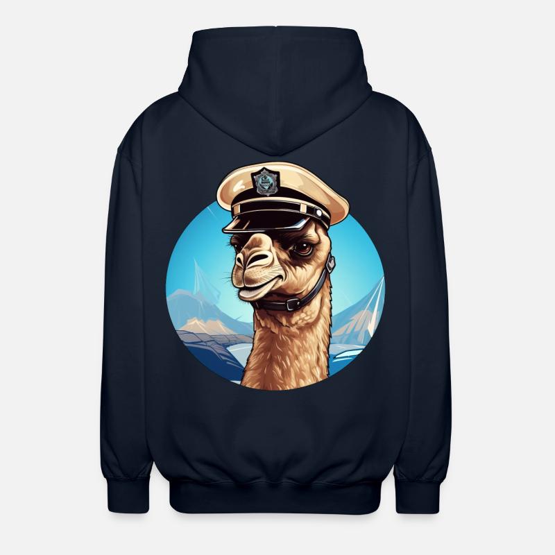Camel Policeman - Unisex Hooded Jacket - navy