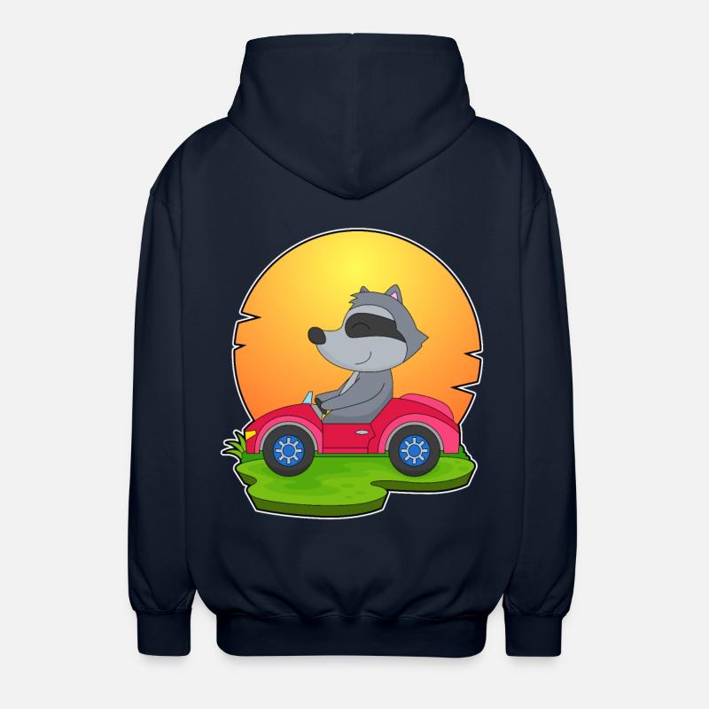 Waschbär Auto - Unisex Kapuzenjacke - Navy
