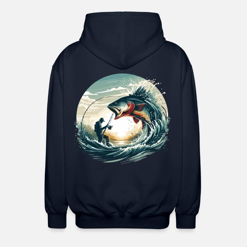 Pêche pêcheur dynamique cadeau - Veste à capuche unisexe - marine