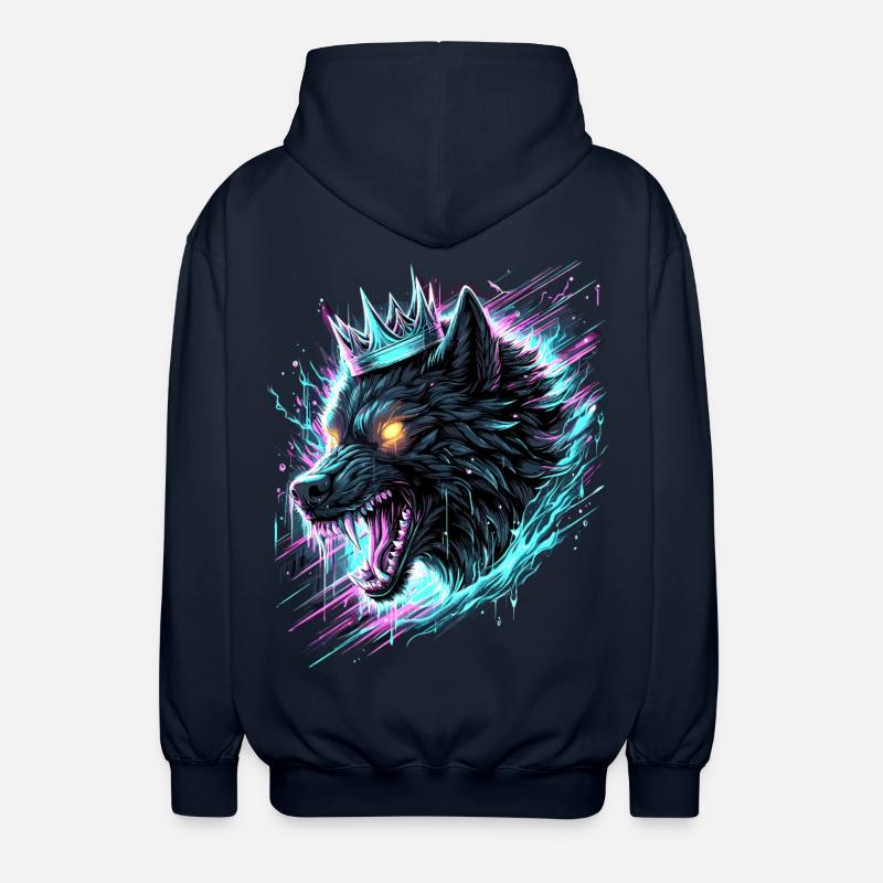 Royal Wolf Synthwave - Veste à capuche unisexe - marine