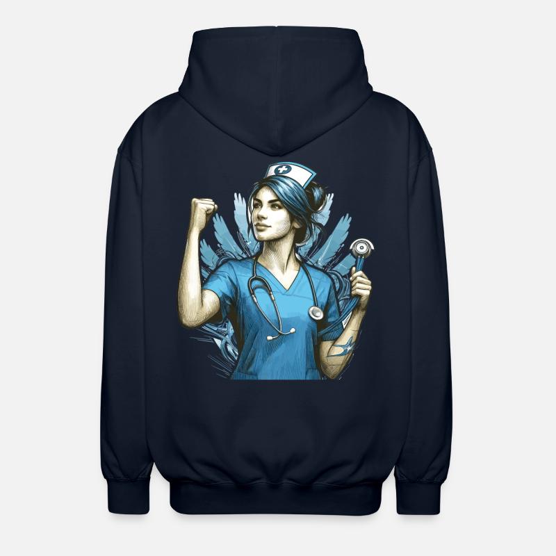 Krankenschwester Siegespose Geschenk - Unisex Kapuzenjacke - Navy