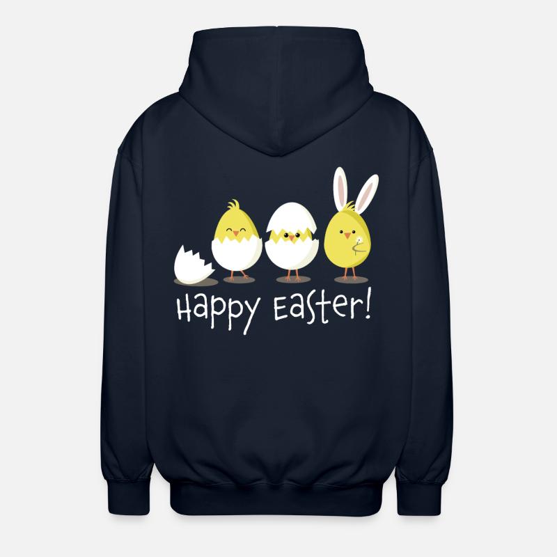 happy easter kücken ei osterei - Unisex Kapuzenjacke - Navy