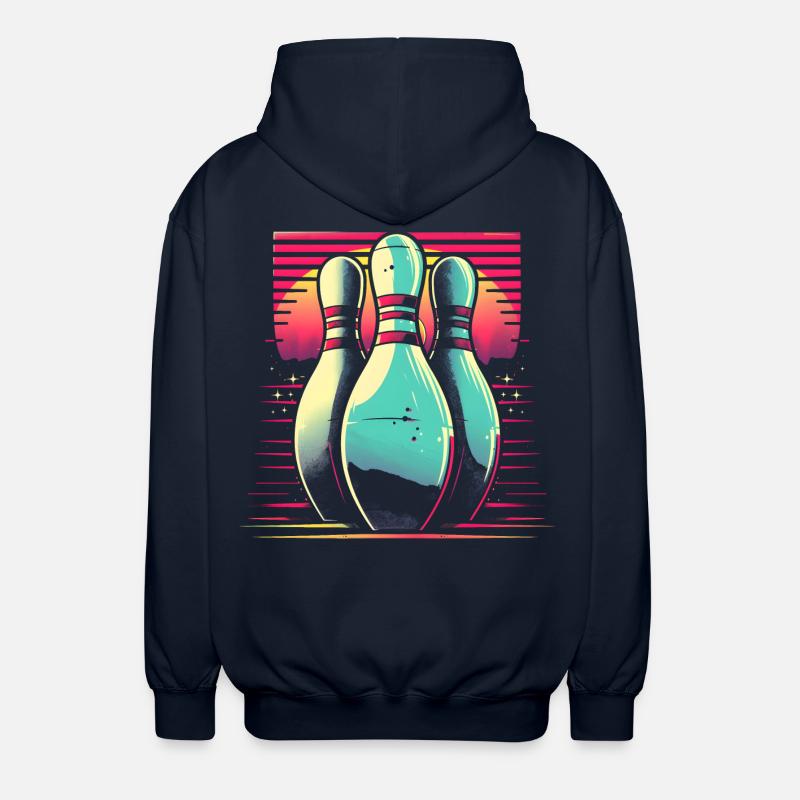 Bowling Synthwave - Veste à capuche unisexe - marine
