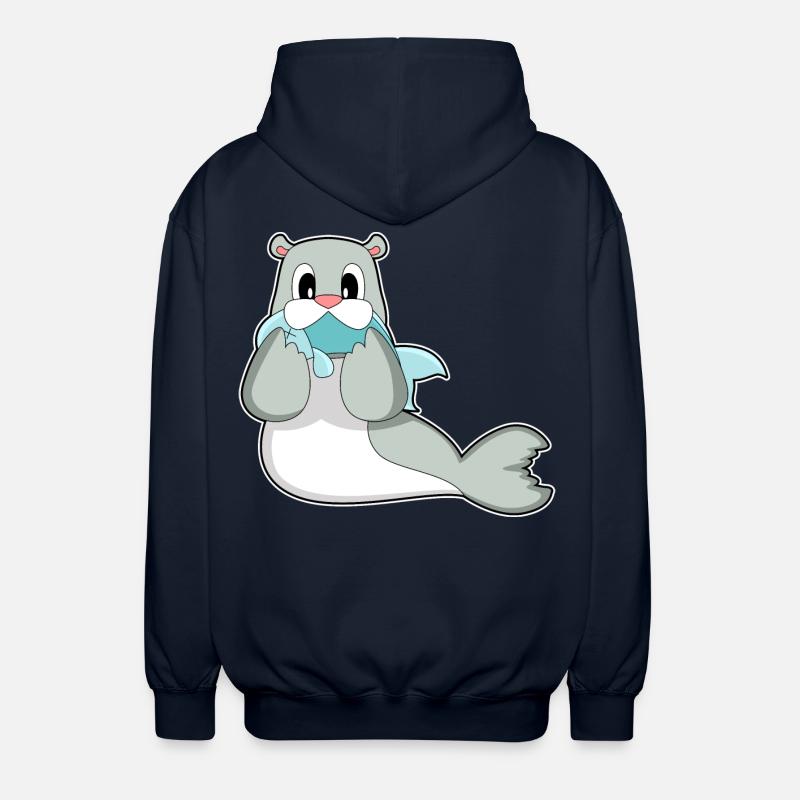 Poisson phoque - Veste à capuche unisexe - marine